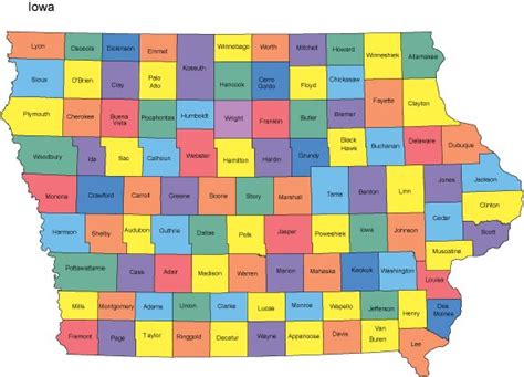 Iowa Map with Counties