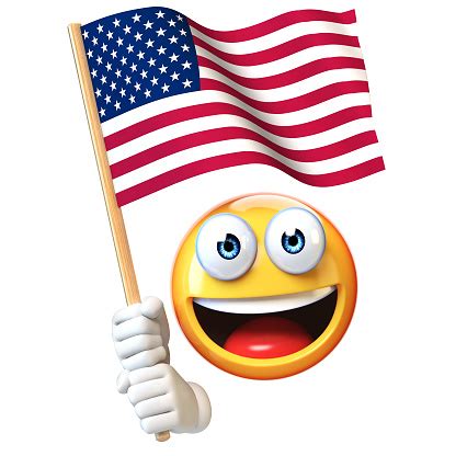 Emoji Con Nosotros La Bandera Emoticon Agitando La Bandera Nacional De Estados Unidos De América ...