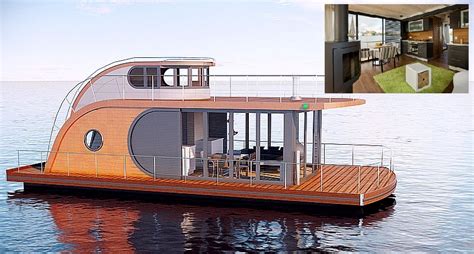 This Little Houseboat Has an Incredibly Roomy, Comfortable Interior, Too