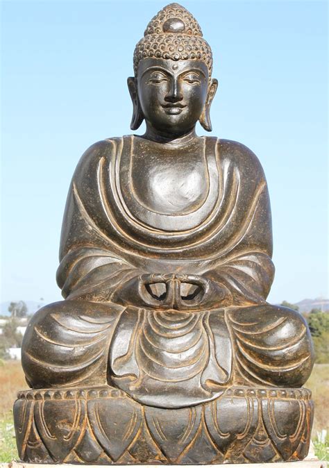 SOLD Stone Garden Buddha Japanese Statue 30" (#96ls246): Hindu Gods & Buddha Statues