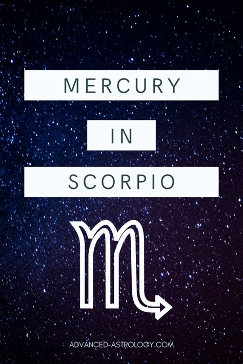 Mercury in Scorpio - Astrology