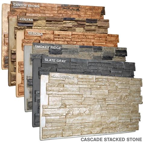 Ekena Millwork 48-5/8 in. x 24-3/4 in. Cascade Stacked Stone, StoneWall Faux Stone Siding Panel ...