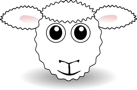 Clipart - Funny Sheep Face White Cartoon