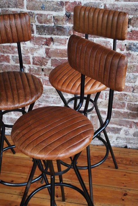 Vintage Leather Bar Stools