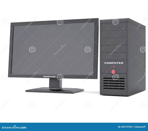 System unit with a monitor stock illustration. Illustration of elegance - 34579750