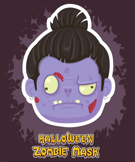 Premium Vector | Halloween zombie mask vector design. vector clip art illustration with simple ...