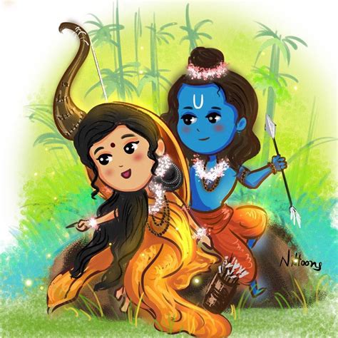 Ram Sita Cartoon Wallpaper ~ 240x320 Mobile Wallpapers|hanuman Showing Ram And Sita In Heart ...