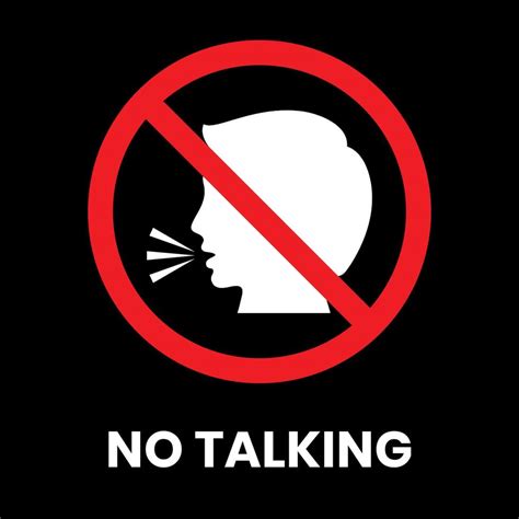 No Talking Sign Sticker man clip art with text inscription on isolated background 3590665 Vector ...