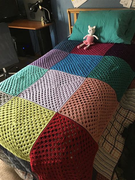 Gorgeous Crochet Giant Patchwork Quilt Granny Square Blanket | Etsy