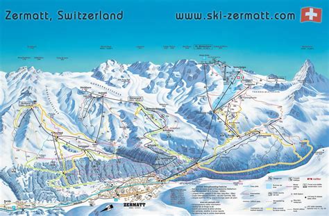 Zermatt, Switzerland - Ski map / Piste map / Trail map | Zermatt, Zermatt ski, Ski destination