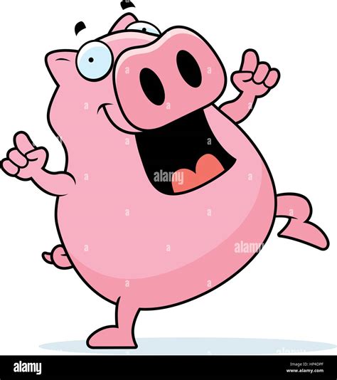 A happy cartoon pig dancing and smiling Stock Vector Image & Art - Alamy