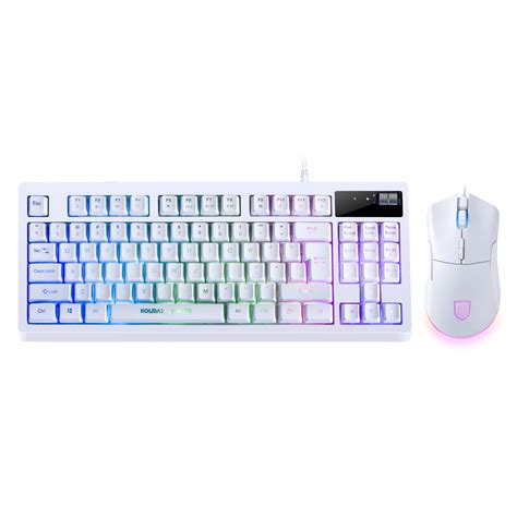 Buy RGB White Gaming Keyboard and Mouse Combo,87 Keys USB Wired RGB ...