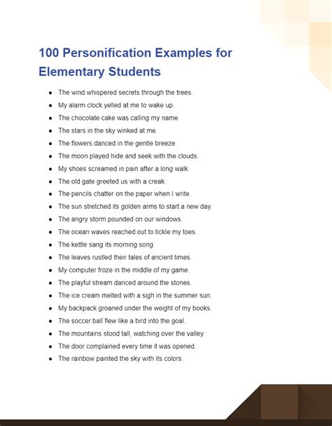 Personification Elementary Students - 99+ Examples, How to Write, PDF, Tips