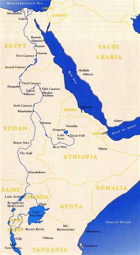 Map Of Africa Nile River Valley