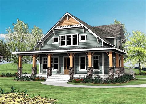 Plan 500015VV: Craftsman with Wrap-Around Porch | Craftsman style house plans, Craftsman house ...