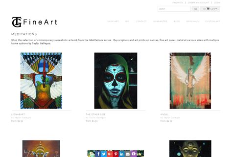 Artist and Photographer Website Design Examples from April 2018