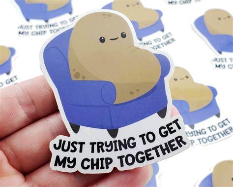 Potato Chip Sticker Vinyl Stickers Laptop Decal Potato Pun | Etsy