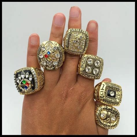 Wholesale Free Shipping, Pittsburgh Steelers championship ring set,that 6 rings total Super Bowl ...