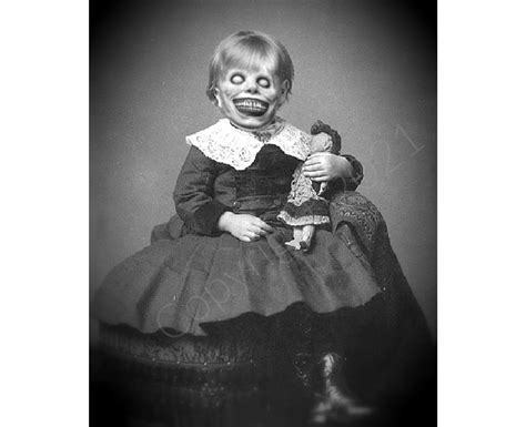 Old Photo Creepy Doll Face Girl Portrait Vintage Horror Printable Victorian Wall Art Halloween ...