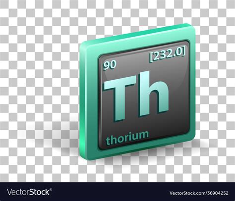 Thorium chemical element symbol Royalty Free Vector Image