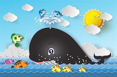 Illustration of cute cartoon whale. 585669 Vector Art at Vecteezy