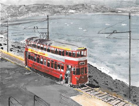 Swansea and Mumbles railway tram Watercolour on paper | Bus art, Swansea, South wales