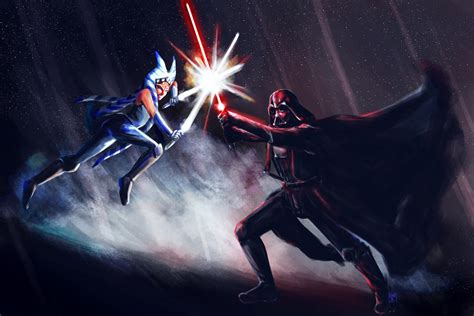 Ahsoka vs Vader by atomicartwork on DeviantArt