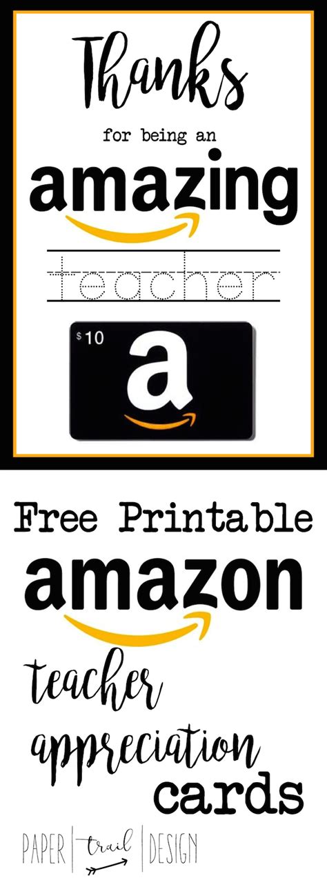 Amazon Gift Card Printable For Teacher