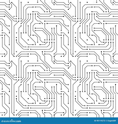 Computer Microchip Seamless Pattern on White Stock Vector - Illustration of hardware, light ...