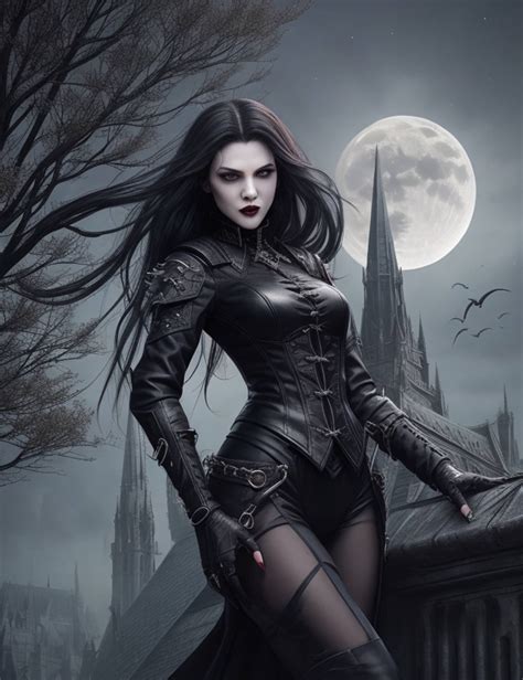 Goth Vampires in a Gothic Spire Dark World Wall Art Clip Art Vampire Allure Instant Digital ...