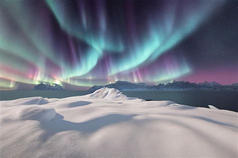 Premium Photo | Aurora borealis on night sky