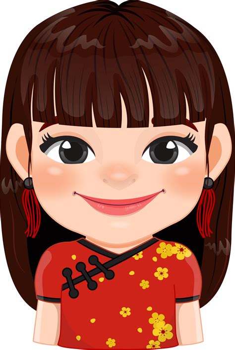 Cute Asian or Chinese Girl Cartoon Character PNG 19980573 PNG