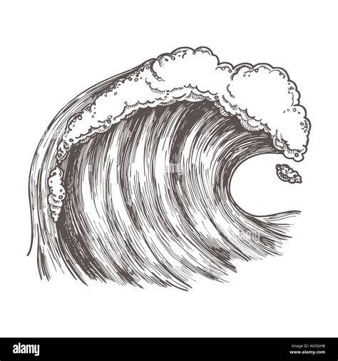 Tidal wave cartoon Black and White Stock Photos & Images - Alamy