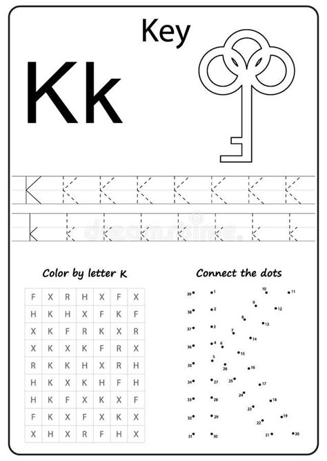 Writing letter K. Worksheet. Writing A-Z, alphabet, exercises game for kids. … | Letter writing ...