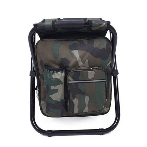 Portable Backpack Chair with Cooling Bag, Ultra-Light Backpack Cooling Chair, Foldable Fishing ...