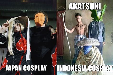 10 Meme Cosplay Versi Indonesia Vs Jepang, Bedanya Kocak Pol