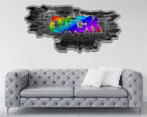 GRAFFITI WALL DECOR, Custom Art Decal, Personazlied Name Wall Decal, Graffiti Wall Art, Gift for ...