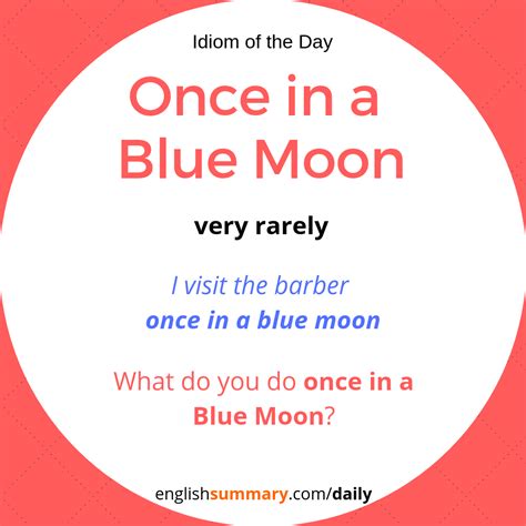 Once in a Blue Moon Meaning and Use #idiomoftheday | English vocabulary words, Learn english ...