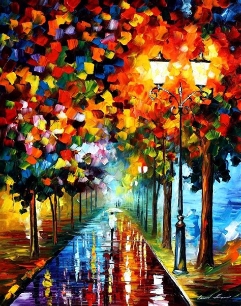 BURST OF COLORS — PALETTE KNIFE Oil Painting On Canvas By Leonid Afremov