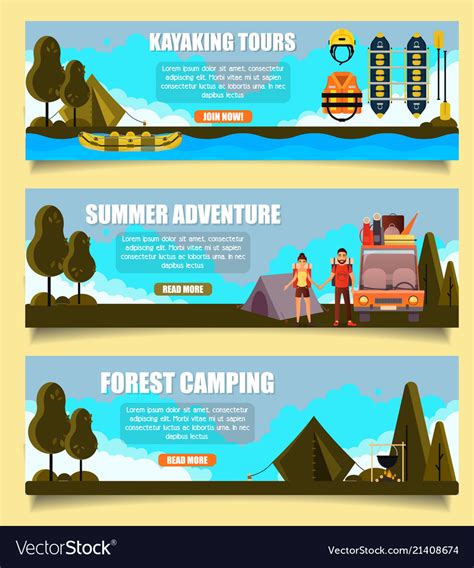 Outdoor adventure banners web templates Royalty Free Vector