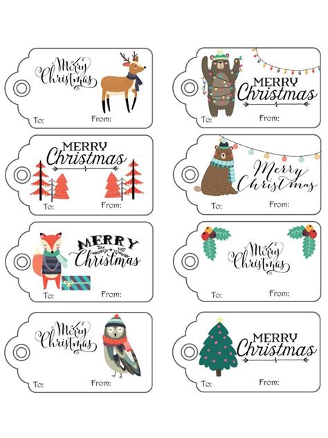 Festive Printable Christmas Gift Tags | Christmas gift tags printable, Free printable christmas ...