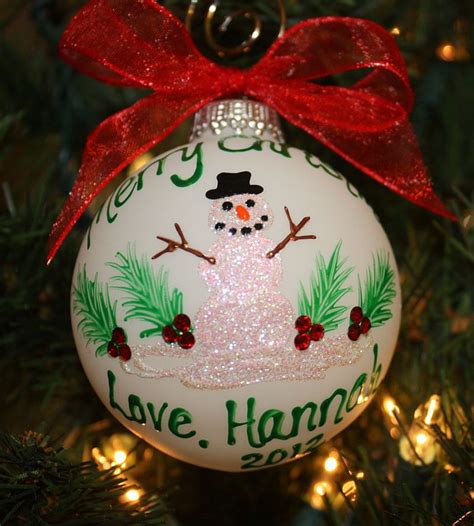 Snowman Personalized Ornament Custom Snowman Ornament Hand - Etsy