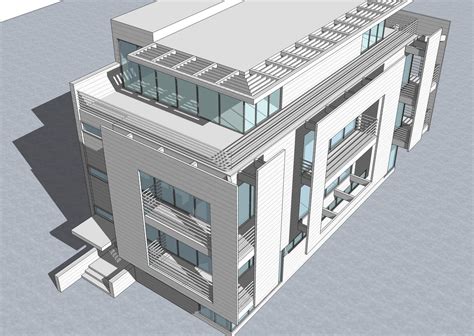 Sketchup 3D Architecture models- Rickmers House(Richard Meier) – CAD Design | Free CAD Blocks ...