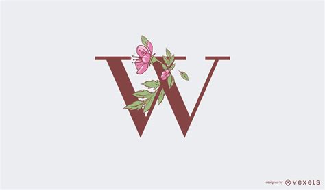 Floral Letter W Logo Template Vector Download