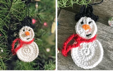 Crochet Snowman Christmas Ornament Free Pattern | Psoriasisguru.com