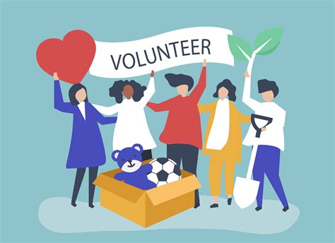 People volunteering and donating money and items to a charitable cause - Download Free Vectors ...