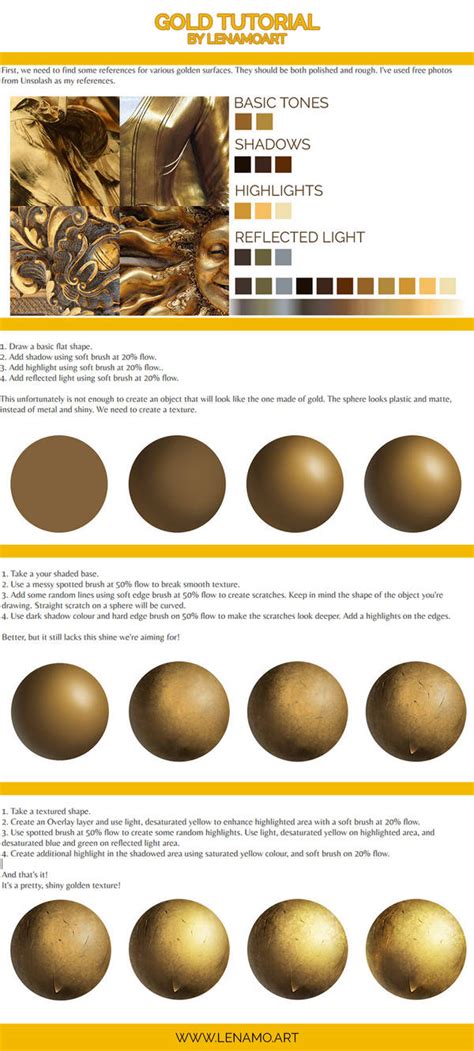 How to paint gold - tutorial by LenamoArt on DeviantArt