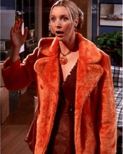 Friends Phoebe Buffay Lisa Kudrow Orange Fur Coat - Celebrity jacket