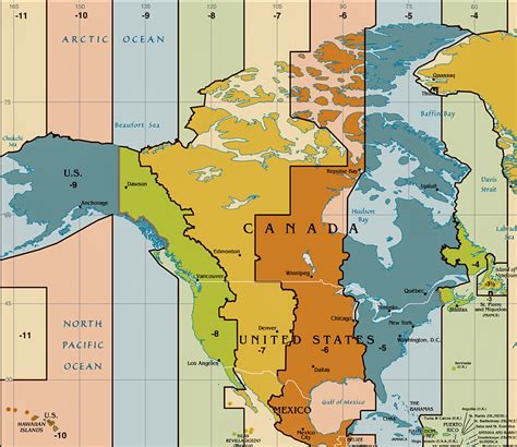 Time Zone Map of the United States - Nations Online Project