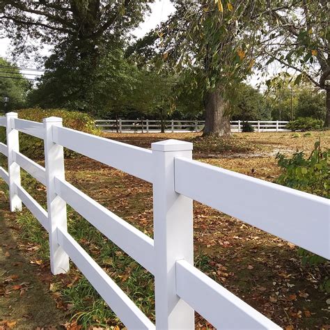 Durables 3-Rail Vinyl Ranch Rail Horse Fence with 8' Posts (White) - Priced Per Foot